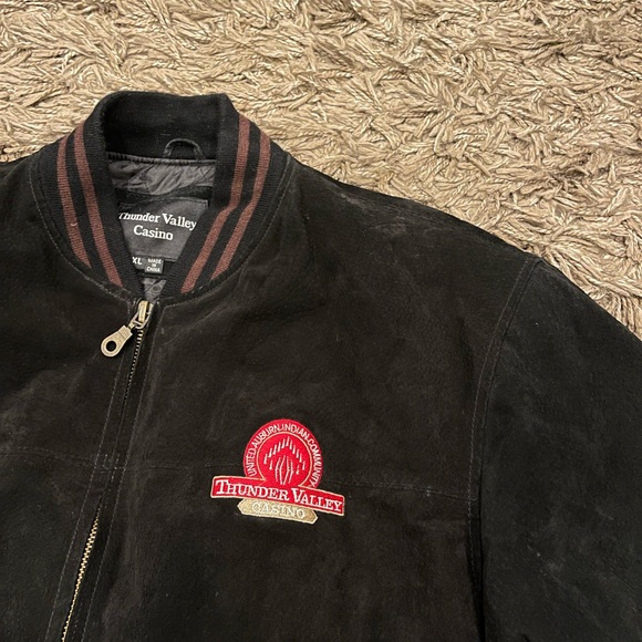 LEATHER LETTERMAN STYLE JACKET THUNDER VALLEY CASINO Size XL - Picture 2 of 11